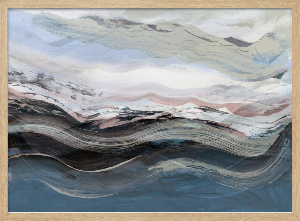 Abstract Landscape Waves Blue | Poster