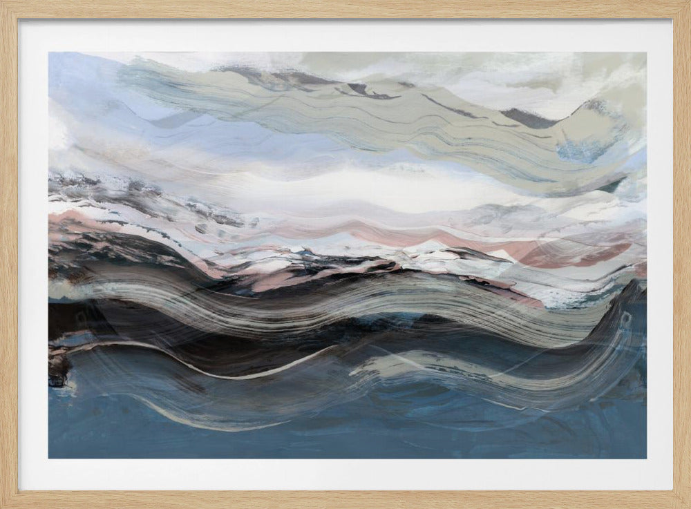 Abstract Landscape Waves Blue | Poster