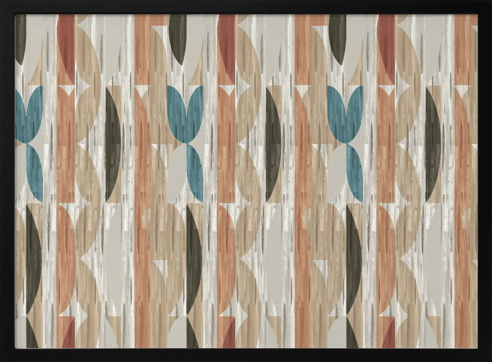 Retro Modern Shapes With Geometric Abstract Design | Poster