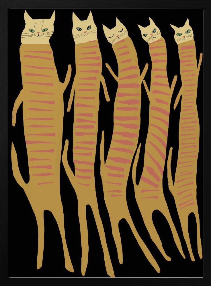 Five long cats | Poster