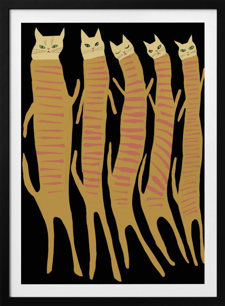 Five long cats | Poster