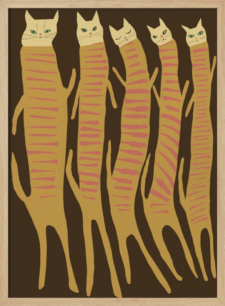Five long cats | Poster