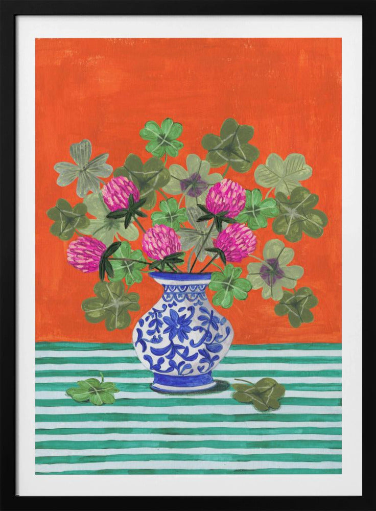 Clovers and Pink Blossoms | Poster