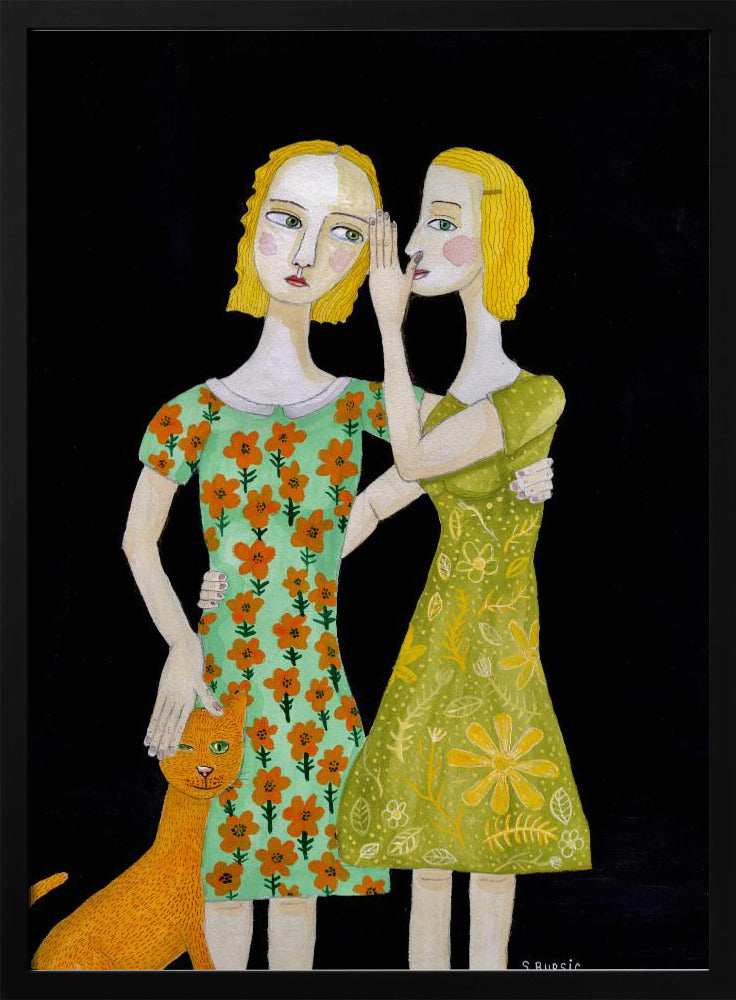 Best friends with their ginger cat | Poster