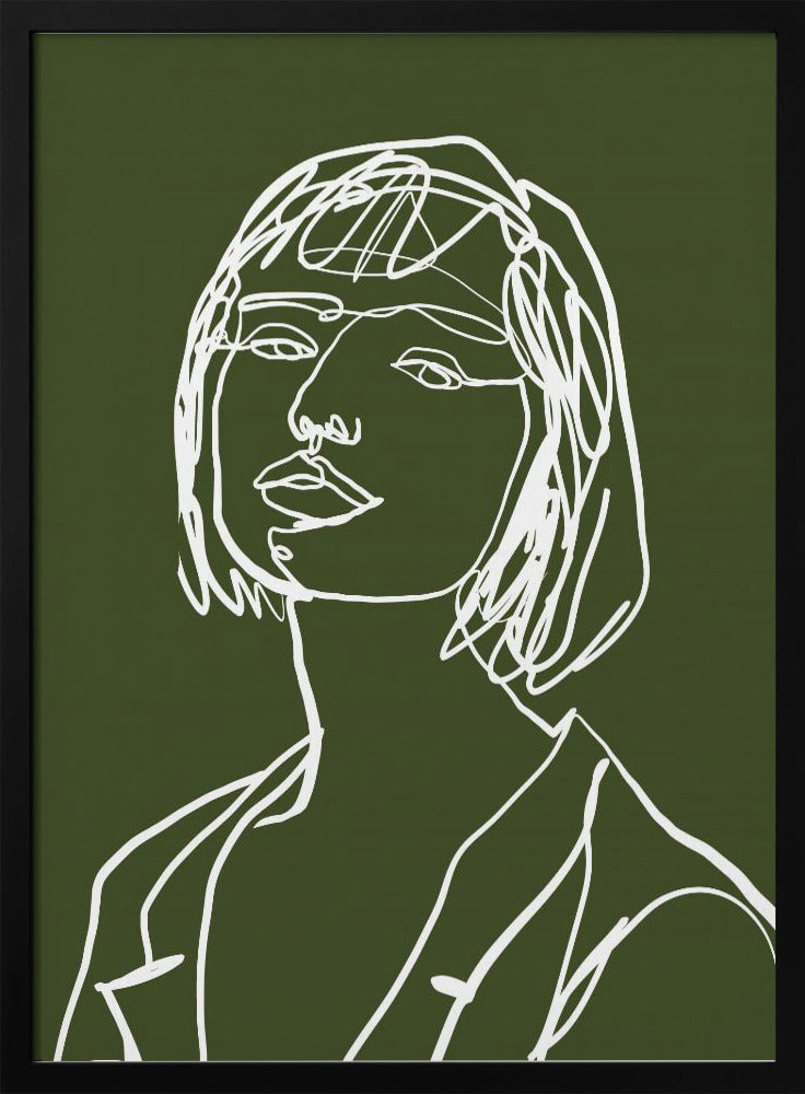 Line art female green | Poster