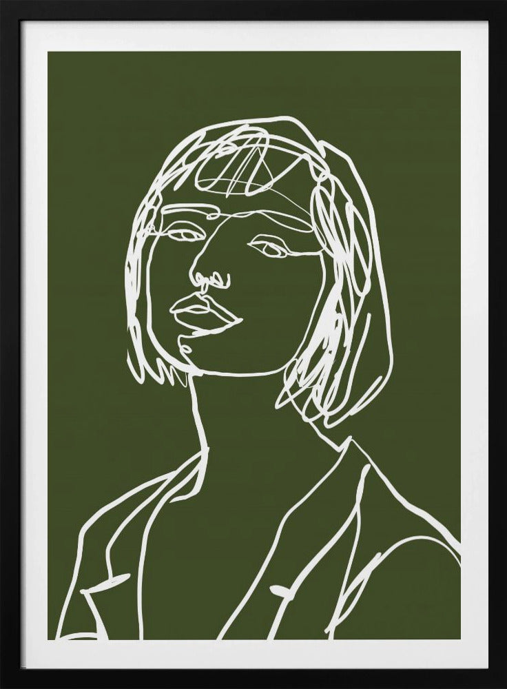 Line art female green | Poster