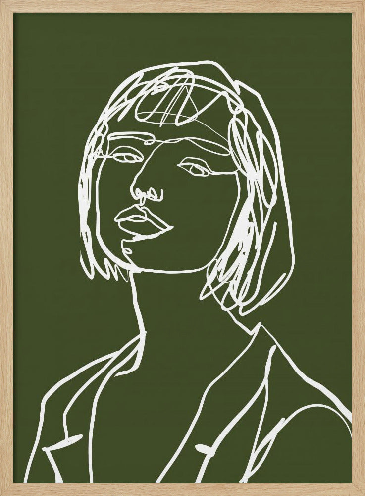 Line art female green | Poster