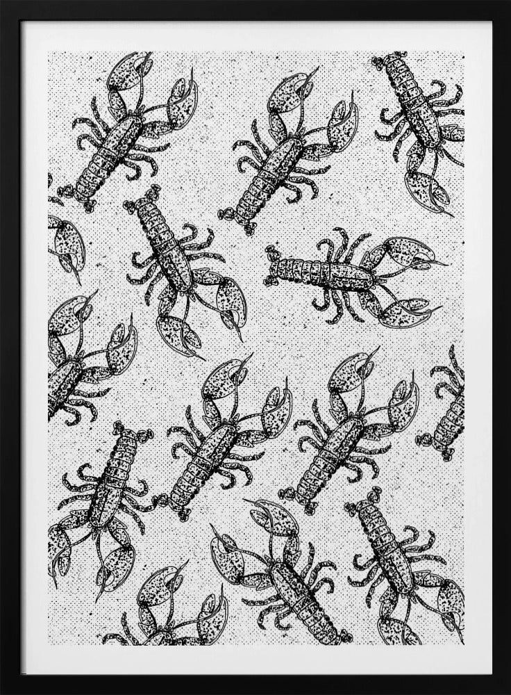 Lobsters Ink Print Pattern | Poster
