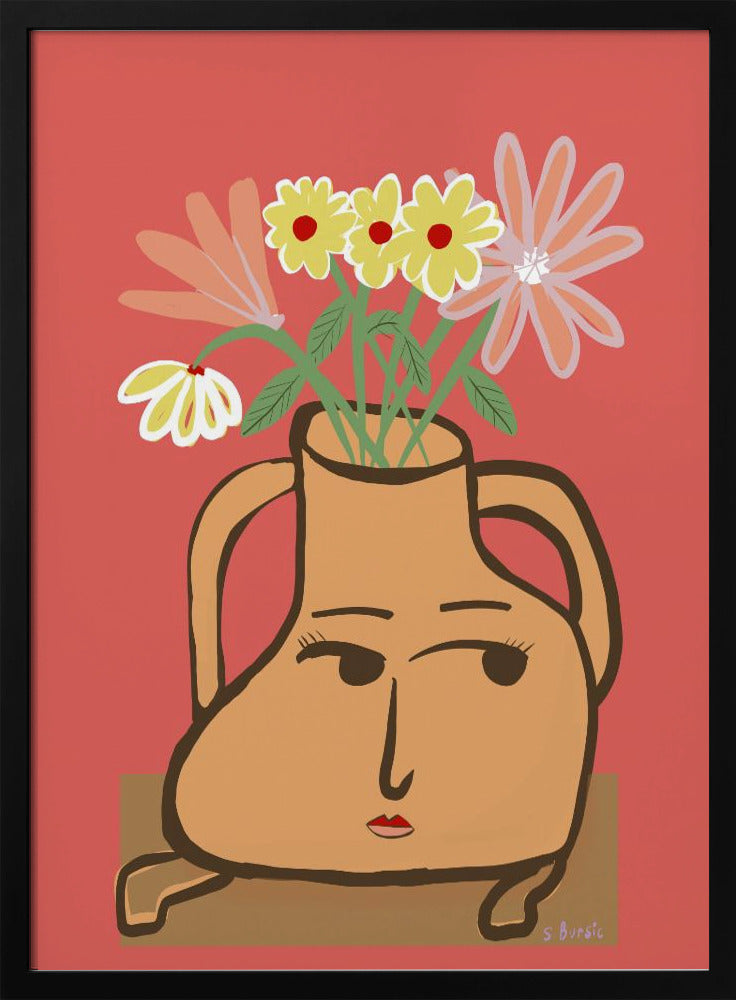 Lady vase with flowers | Poster