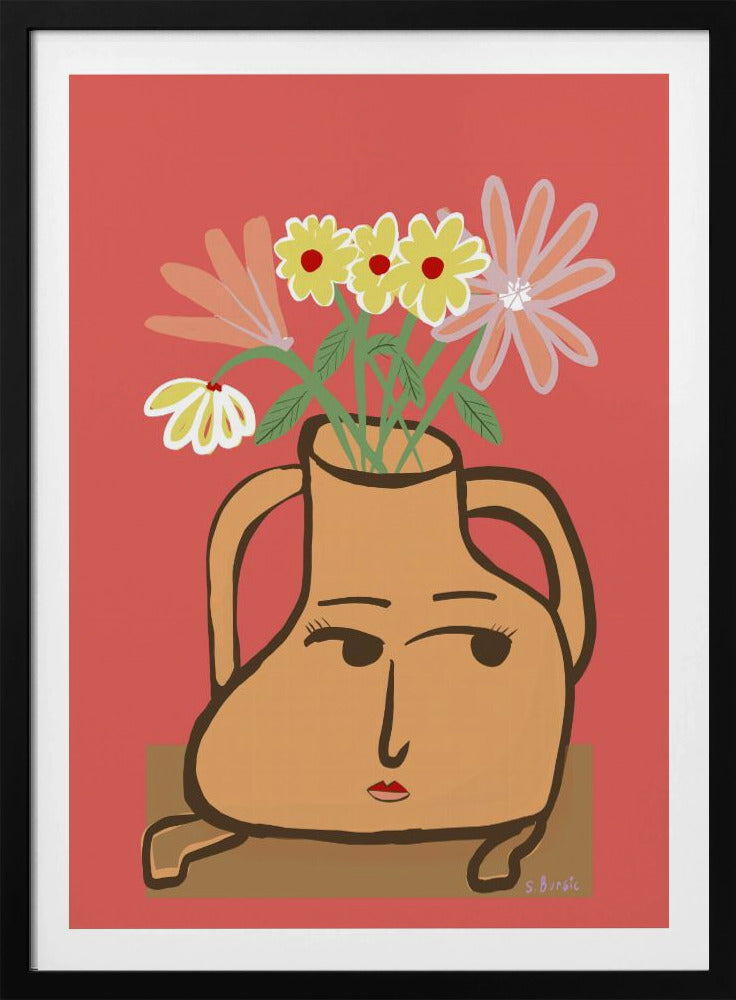 Lady vase with flowers | Poster