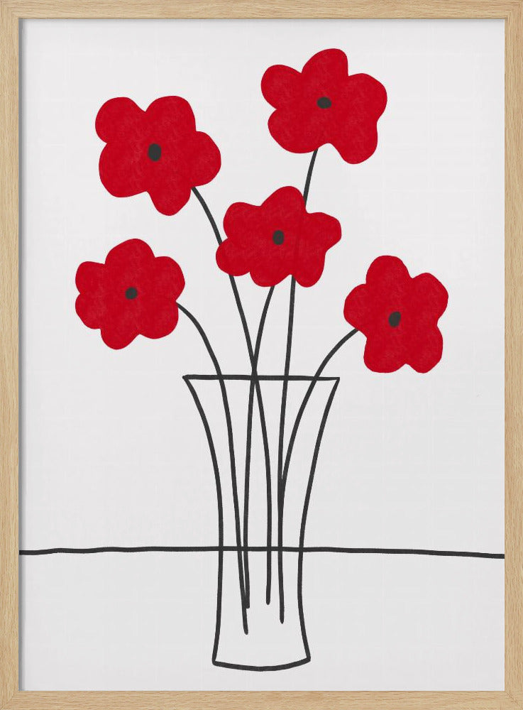 Poppies in Vase | Poster