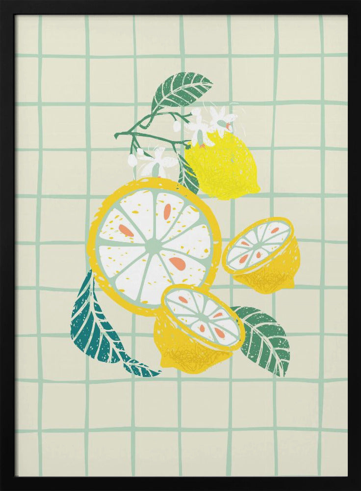 Lemon slice with leaves | Poster
