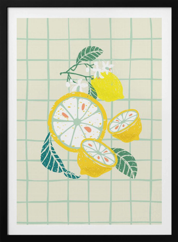 Lemon slice with leaves | Poster