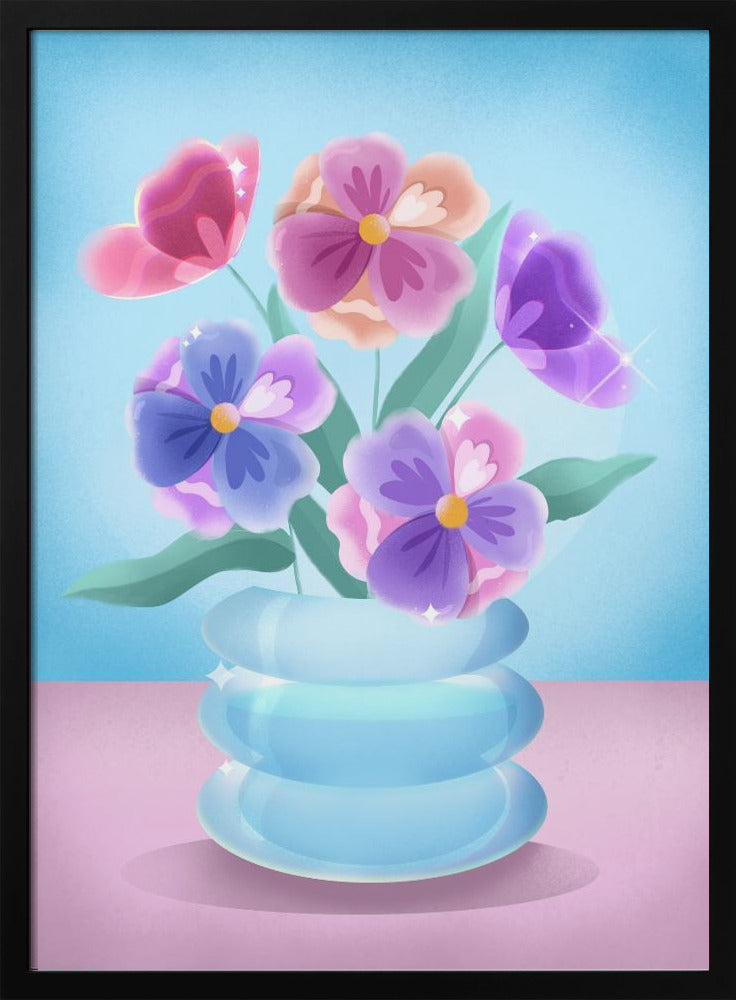 Petals in Blue Vase | Poster