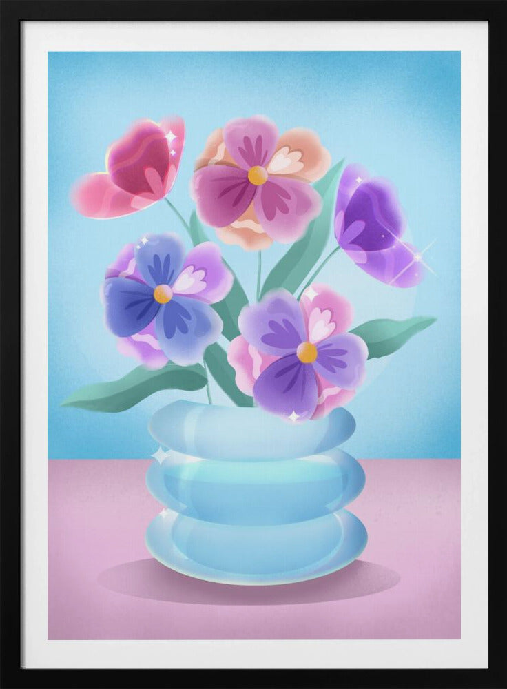 Petals in Blue Vase | Poster