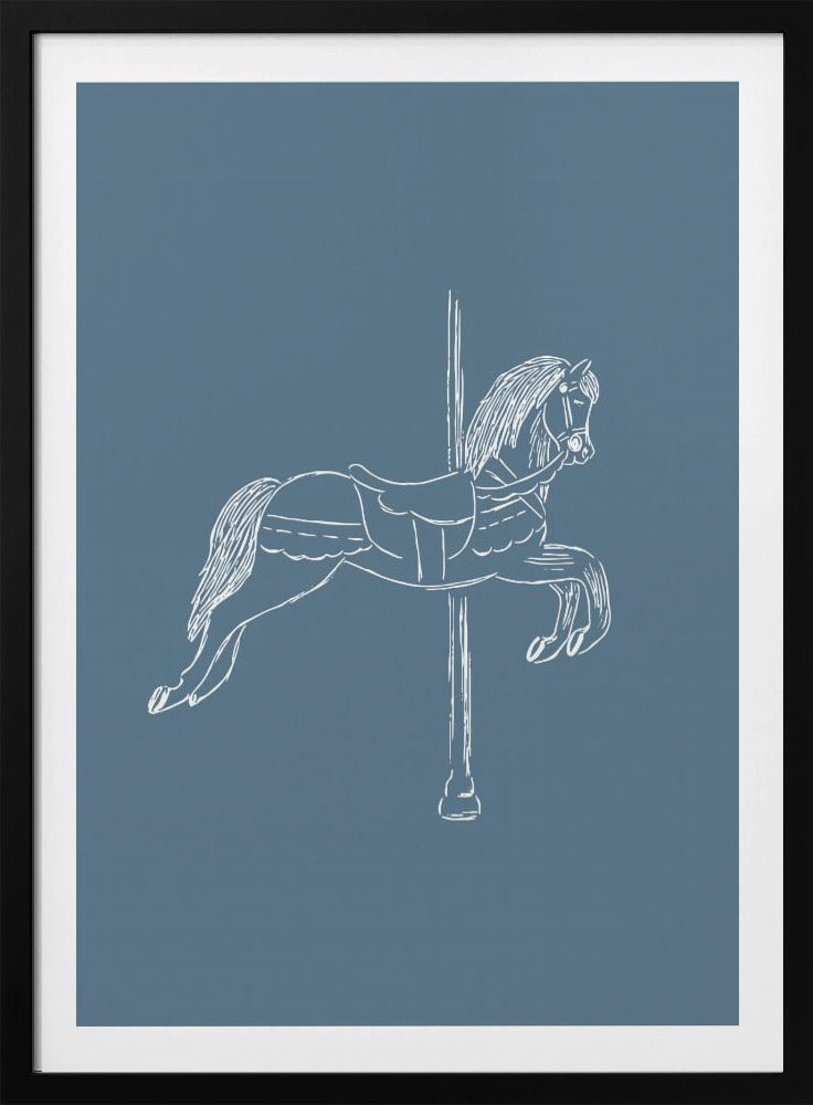 Circus Horse Vintage Blue | Poster