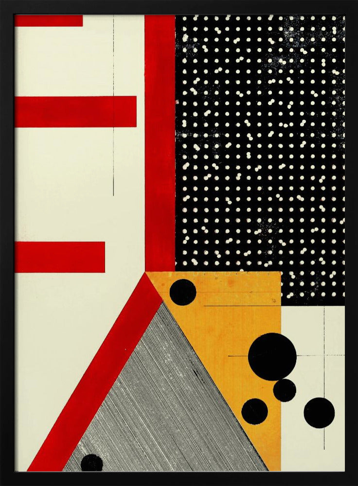 Bold Red Lines and Black Dots | Poster