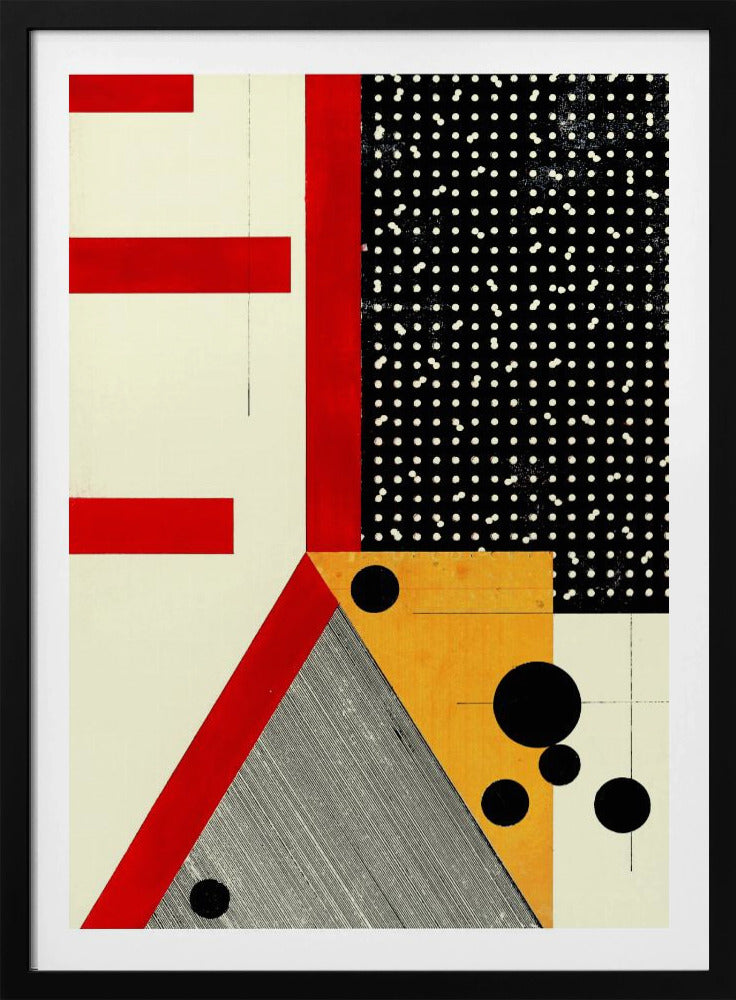 Bold Red Lines and Black Dots | Poster