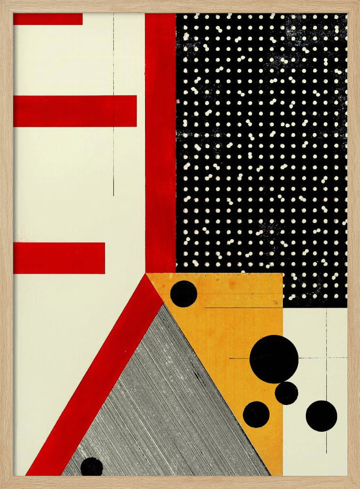 Bold Red Lines and Black Dots | Poster