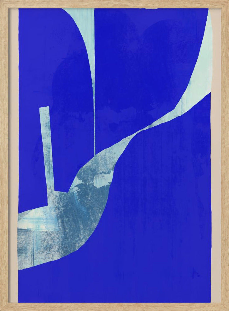 Blue Background With A Dynamic White Curve | Poster