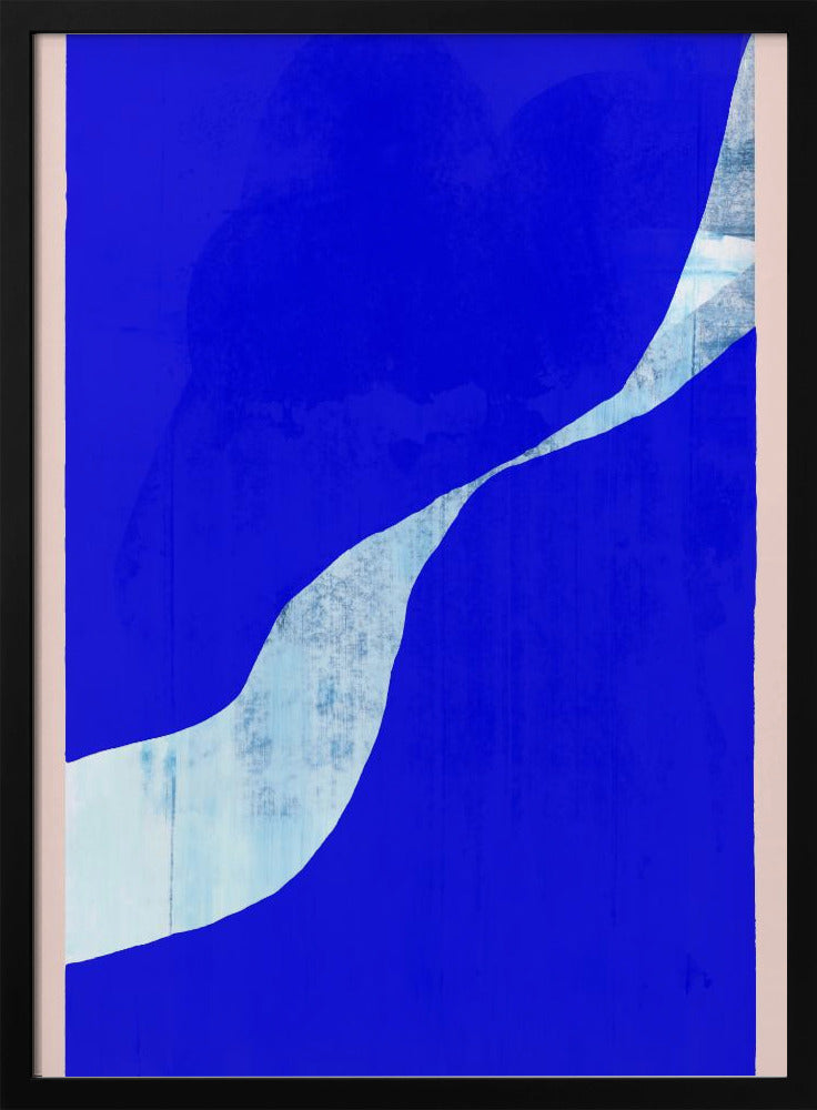 Blue Background With A Dynamic White Curve | Poster