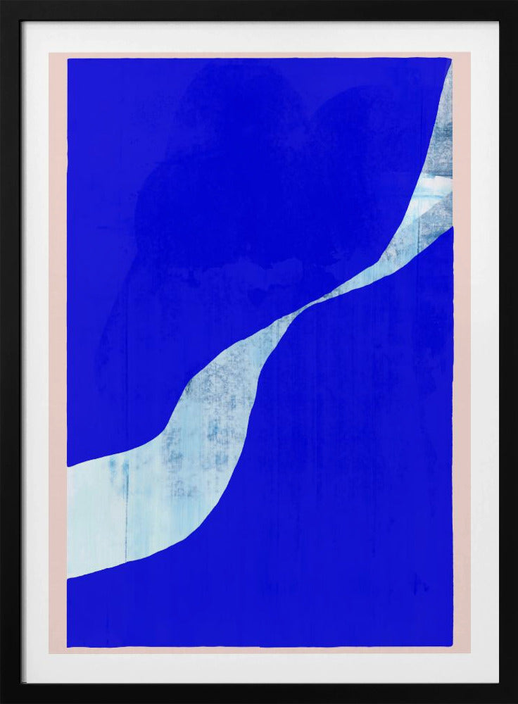 Blue Background With A Dynamic White Curve | Poster