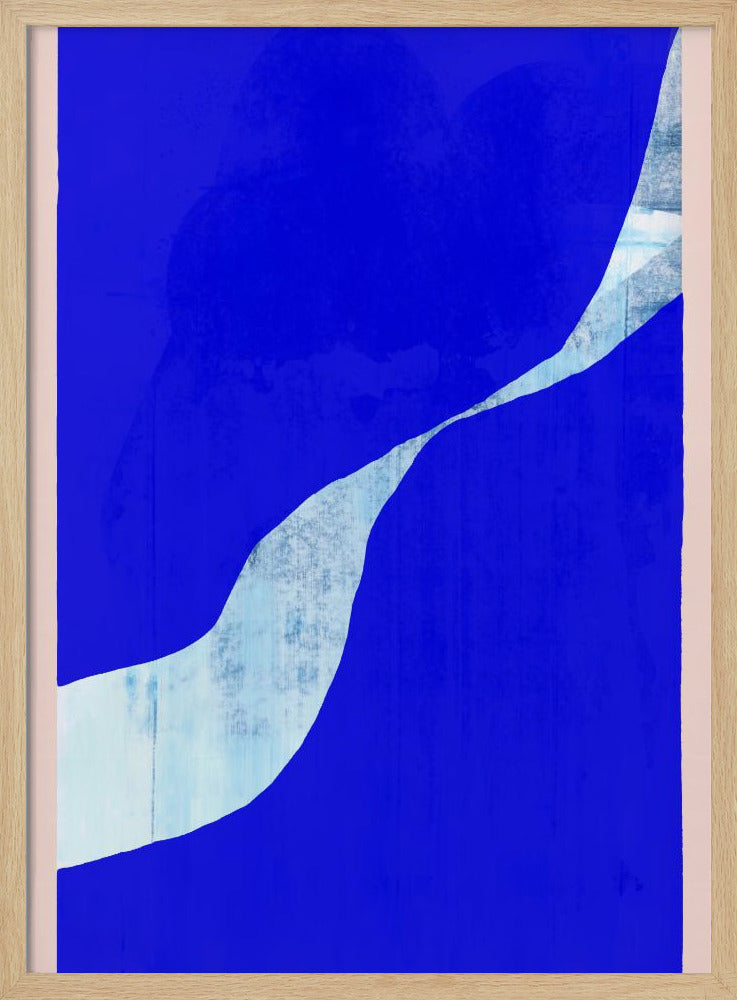 Blue Background With A Dynamic White Curve | Poster