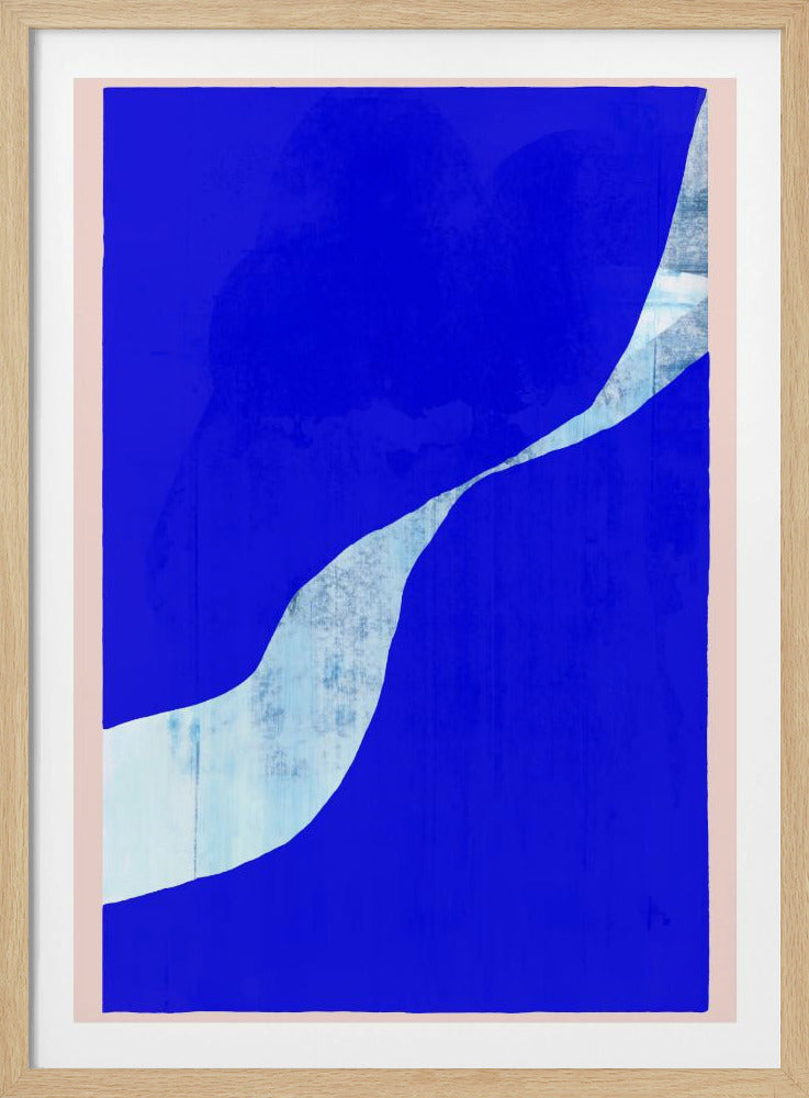 Blue Background With A Dynamic White Curve | Poster