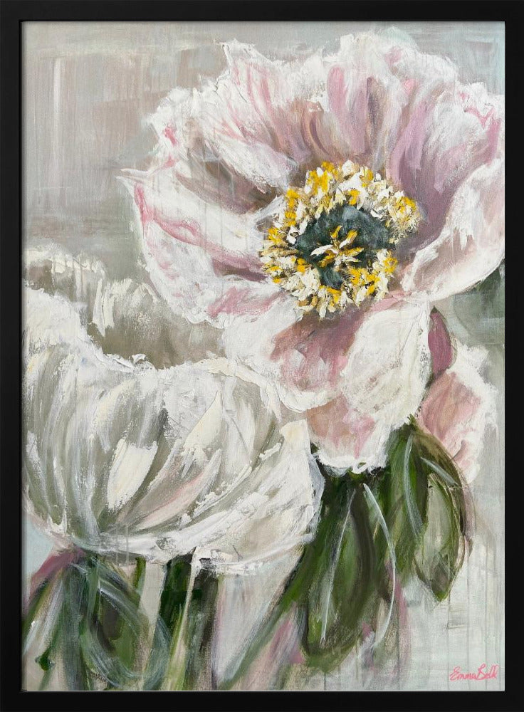 Delicate White and Pink Flowers | Poster