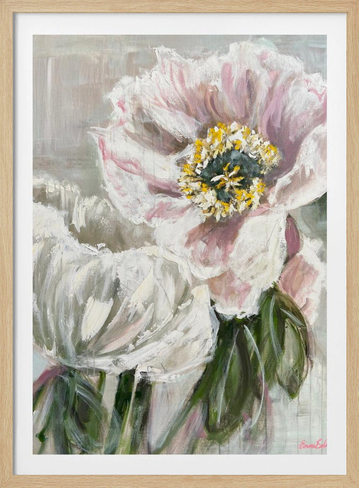 Delicate White and Pink Flowers | Poster