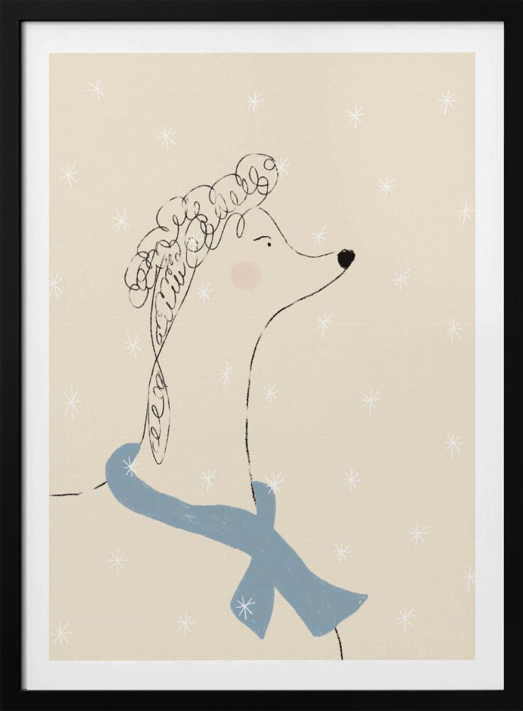 Poodle in the Snow | Poster