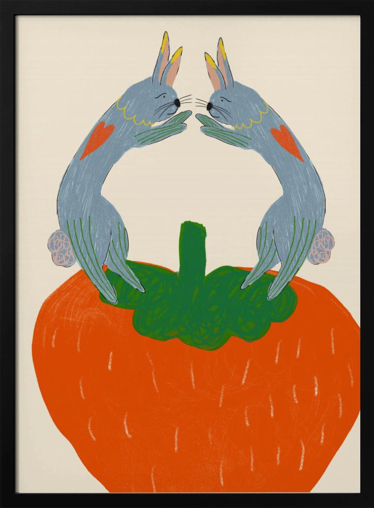 Rabbits on Strawberry | Poster