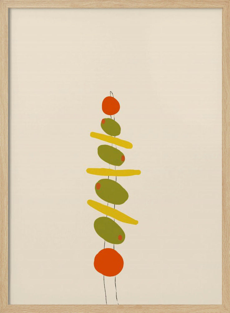 A Skewer with Olives and Tomatoes | Poster