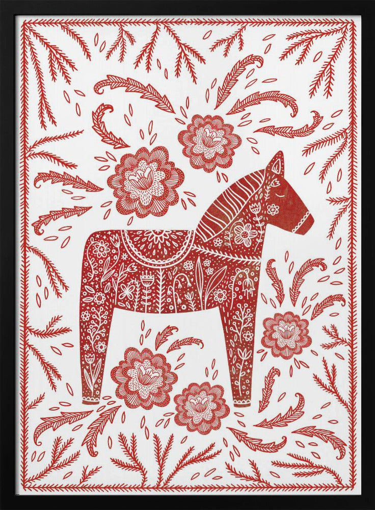 Swedish Dala Horse Red And White | Poster