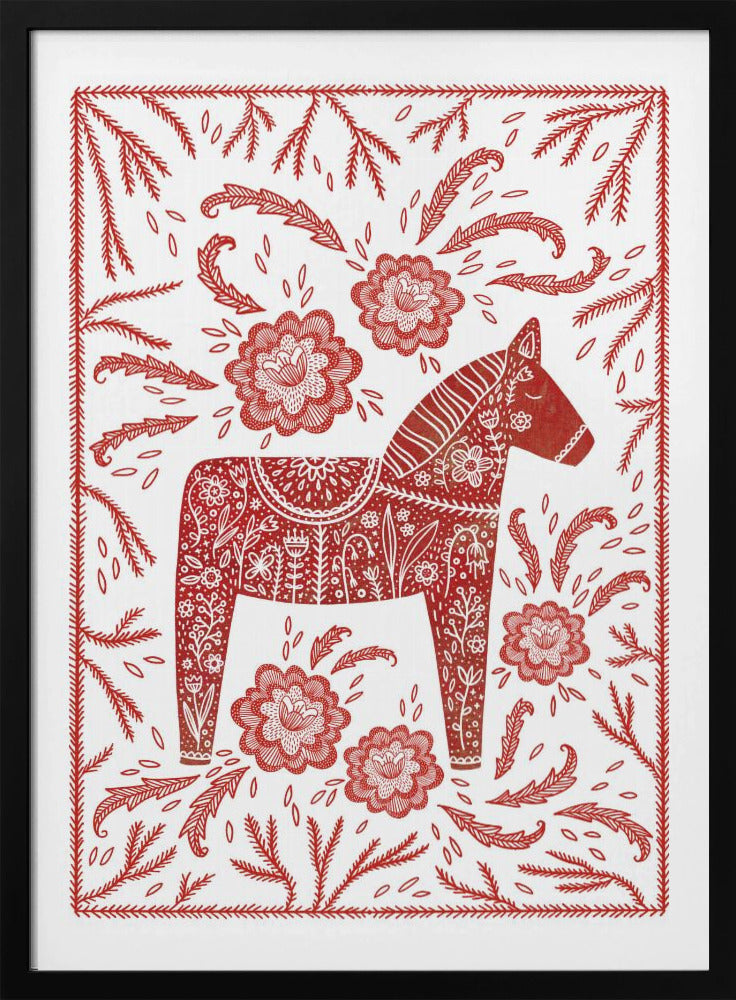 Swedish Dala Horse Red And White | Poster