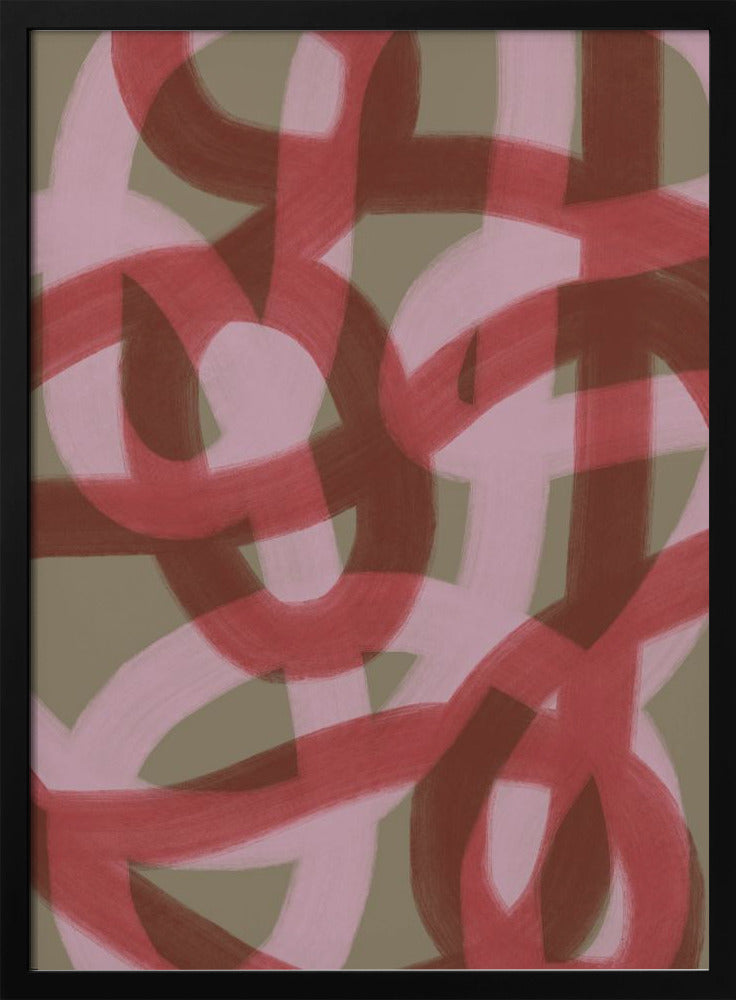 Intertwined Red and Pink Loops | Poster