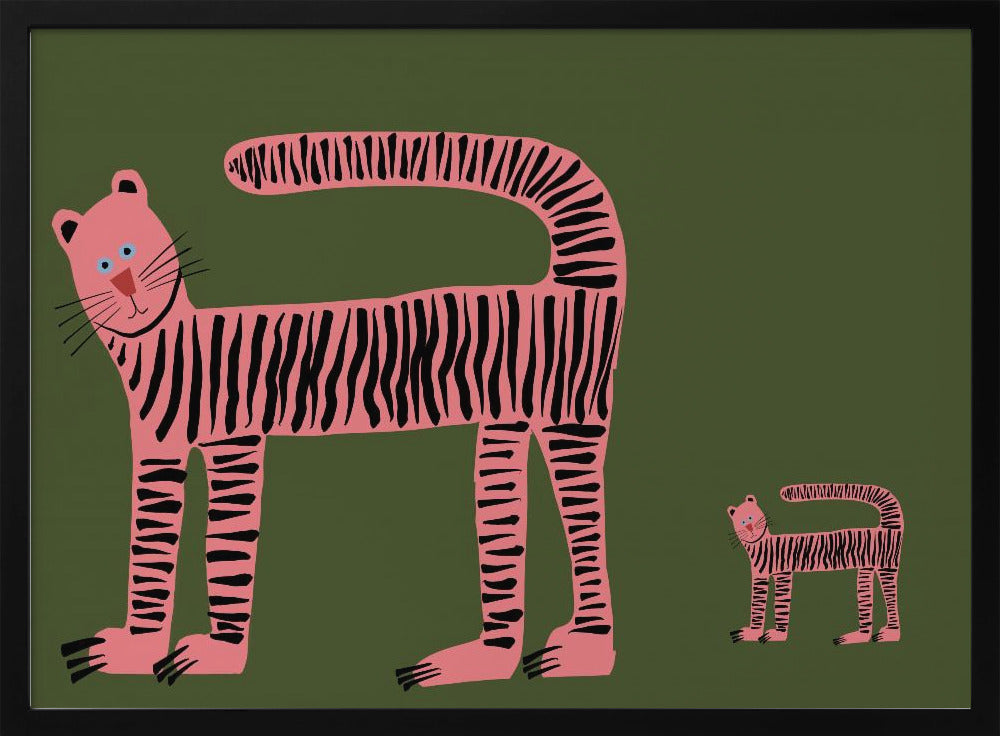 Tiger cat and cub baby | Poster