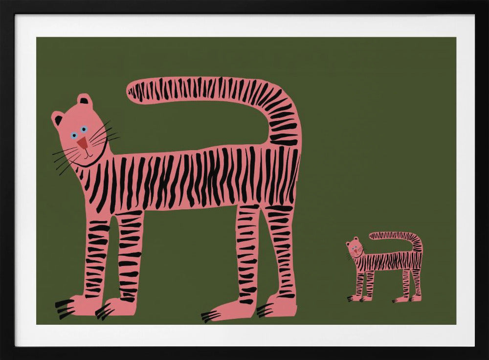Tiger cat and cub baby | Poster