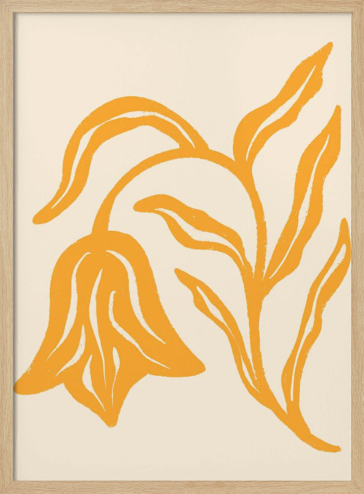 Golden Blossom Silhouette | Poster