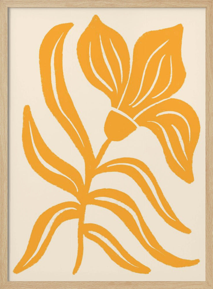 Abstract Yellow Stylized Tulip | Poster