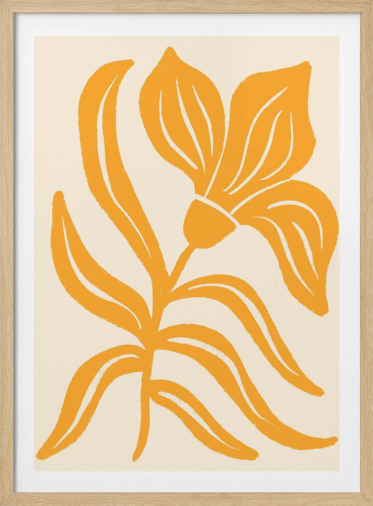 Abstract Yellow Stylized Tulip | Poster