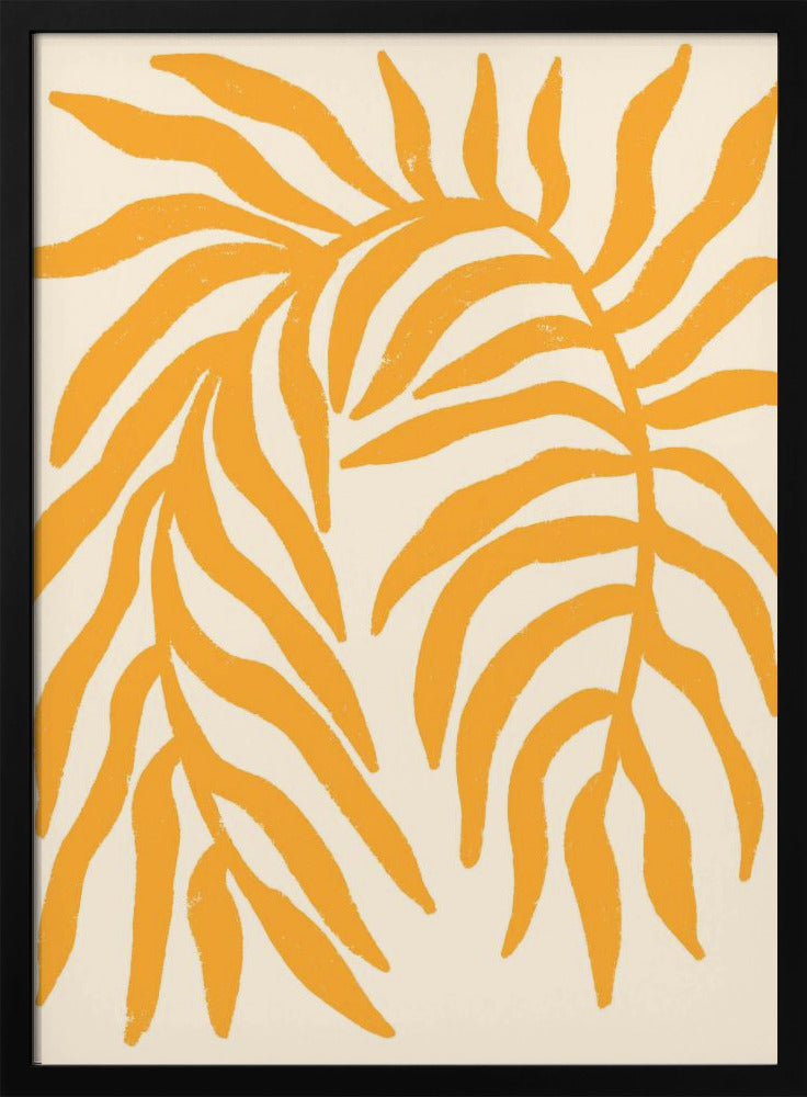 Yellow Silhouette Textured Branch | Poster