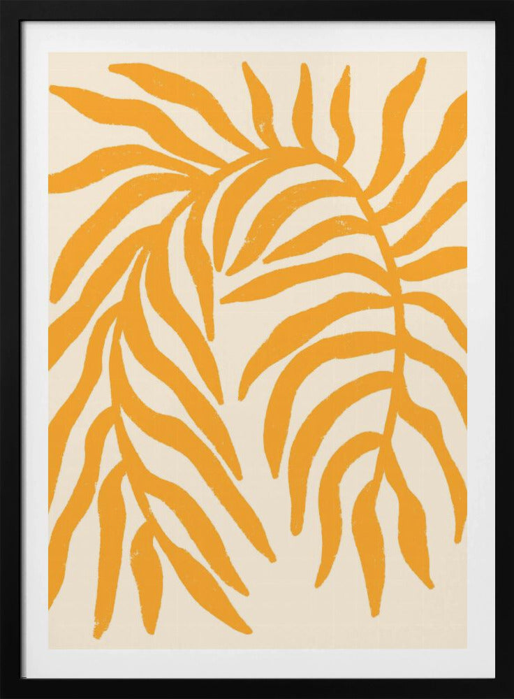 Yellow Silhouette Textured Branch | Poster