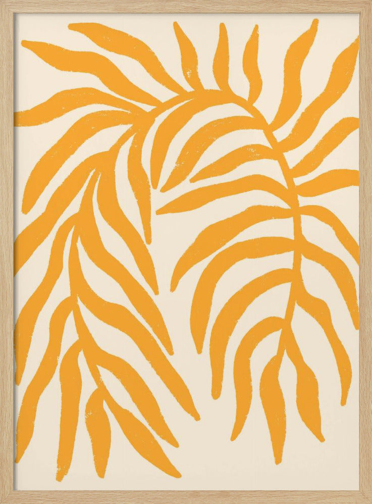 Yellow Silhouette Textured Branch | Poster