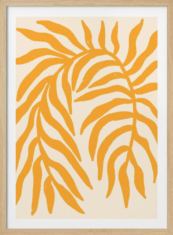 Yellow Silhouette Textured Branch | Poster