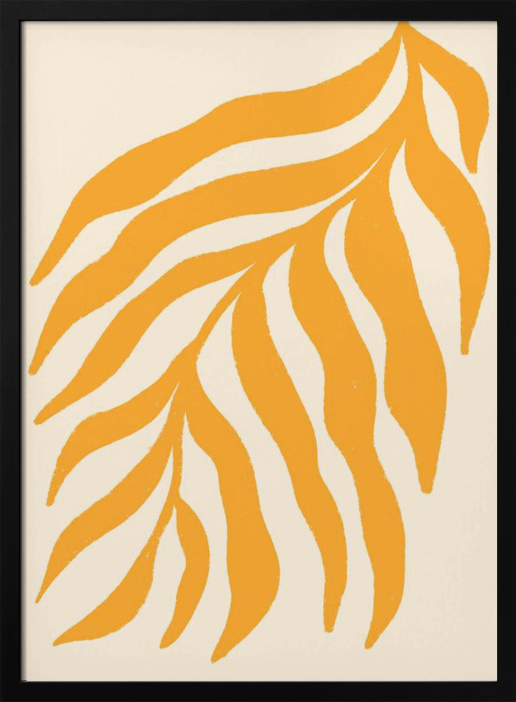 Yellow Silhouette Textured Branch | Poster