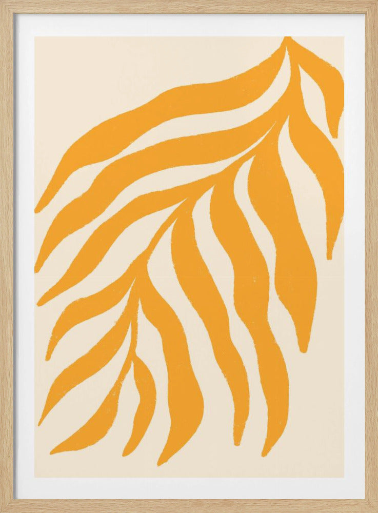 Yellow Silhouette Textured Branch | Poster