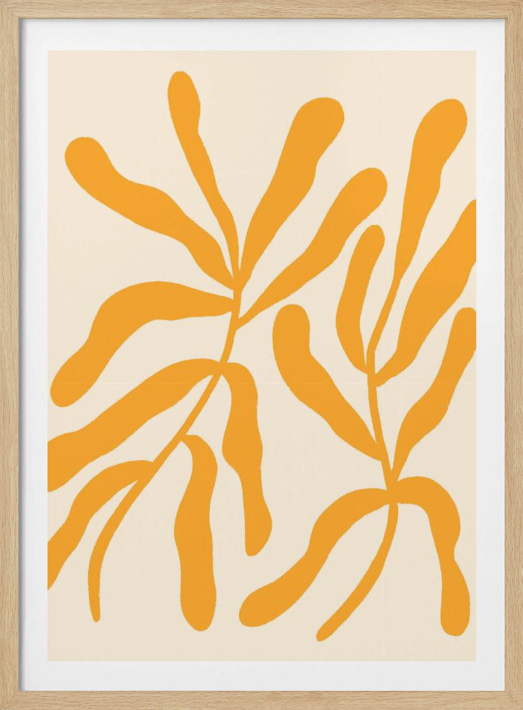 Yellow Leaf Silhouettes | Poster