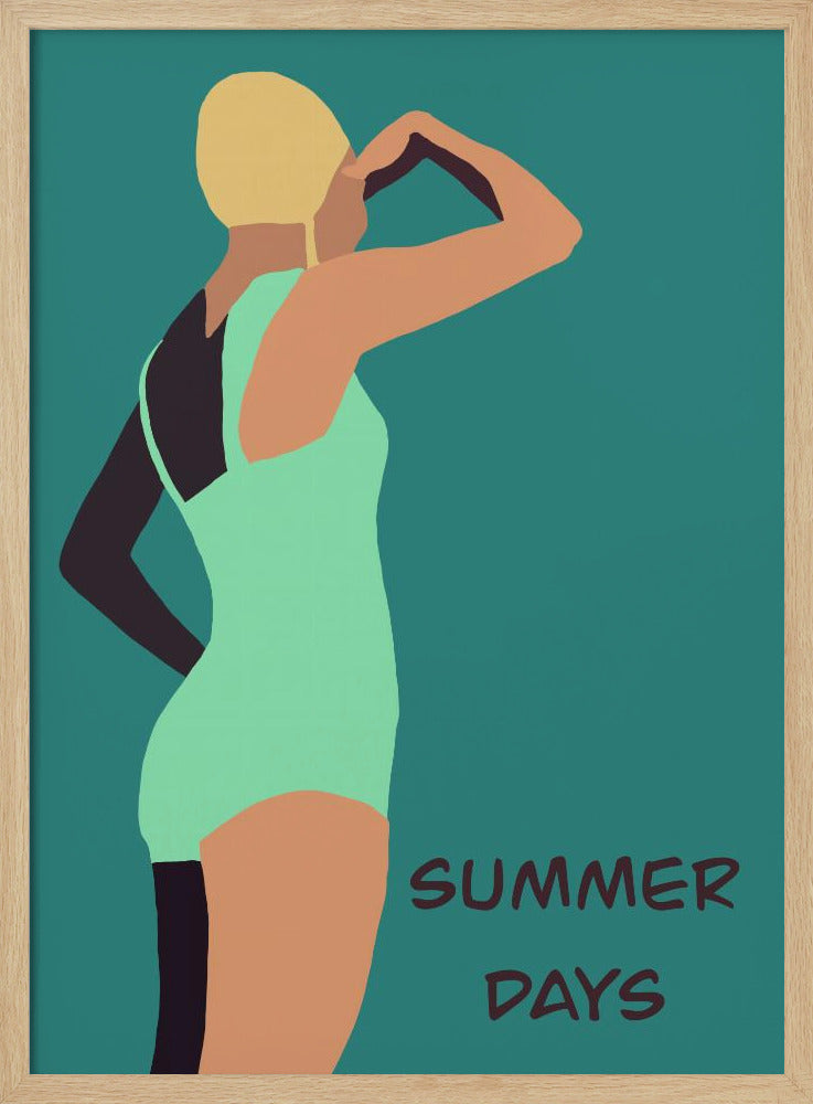Vintage swimmer poster | Poster
