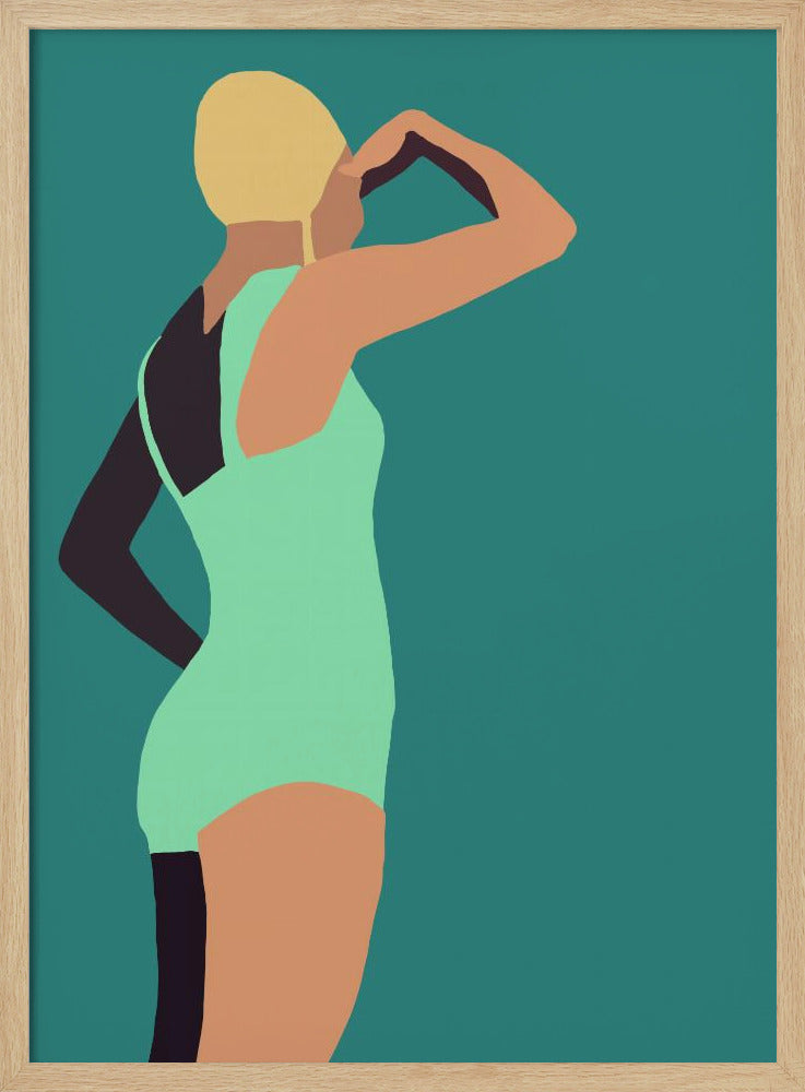 Vintage swimmer poster | Poster